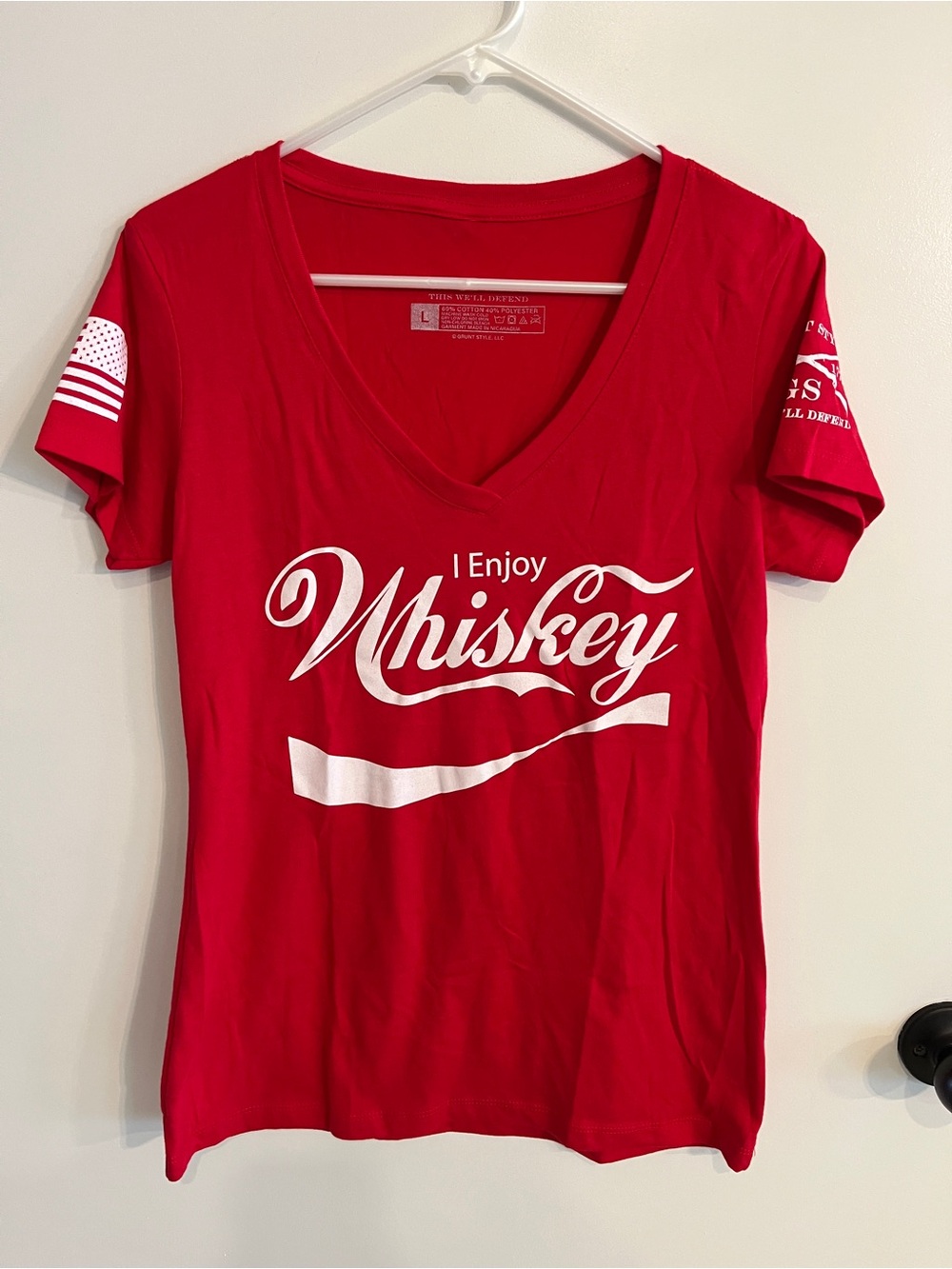 Women’s size large grunt style Coke Homage “I enjoy whiskey” tee shirt